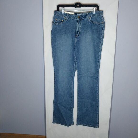 St Johns Bay Jeans 12L Denim Blue Straight Leg Bootcut Stretch Mid Rise Lot Of 2 - Picture 2 of 16